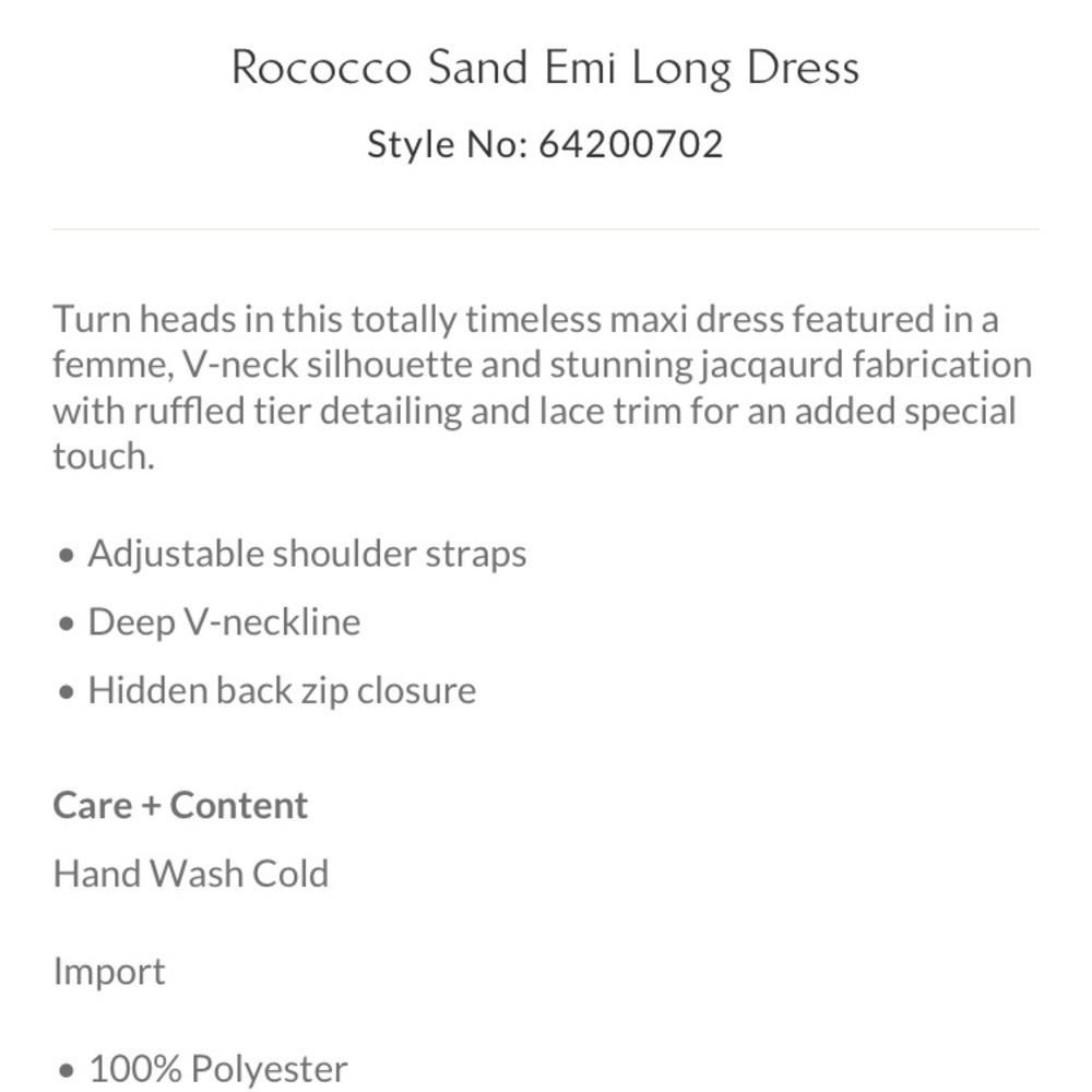 Rococo Sand Emi Long Dress XS in Blue Like New - Picture 4 of 6